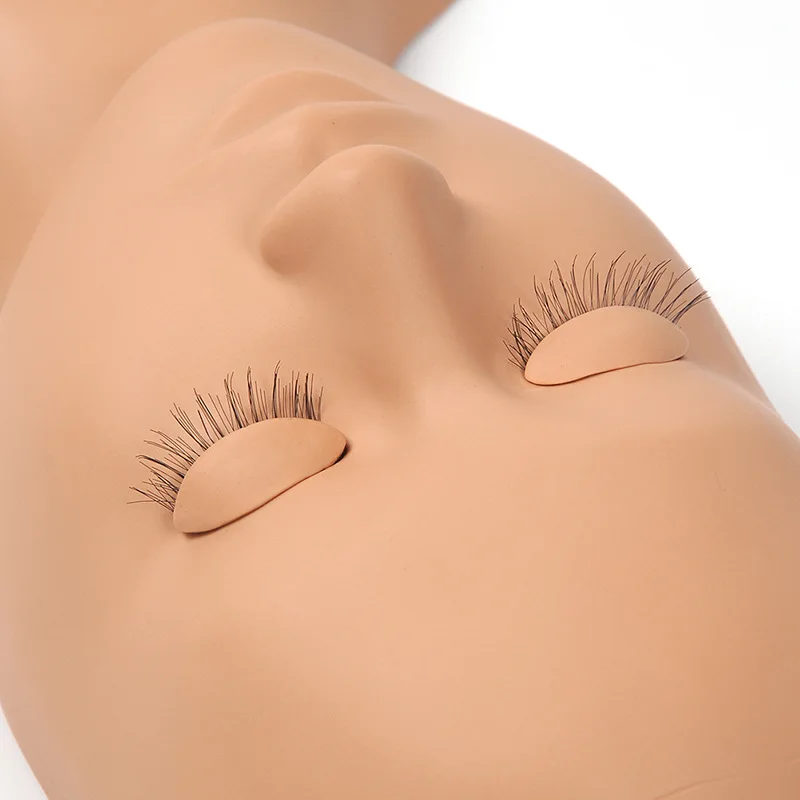 

Hot Sale realistic practice mannequin doll head for eyelash extension training lash mannequin with removable eyelids, Yellow