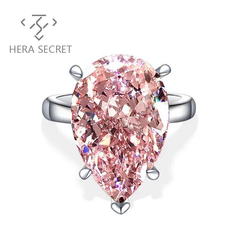 

Manufacturer fashion jewelry women silver 925 rings pear cut finger ring wedding rings platinum jewelry, Pink,white, yellow