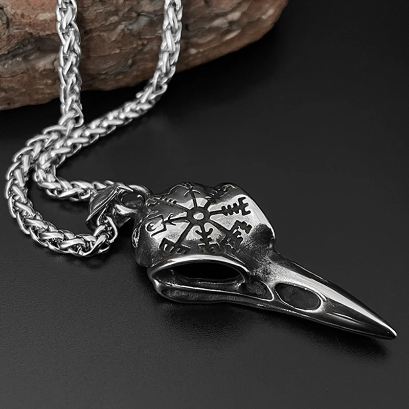 

Fashion Jewelry Punk Norse Viking Nordic Celtic Wolf Men Necklace Worf Head Pendant Stainless Steel Necklace Keel Chain For Men