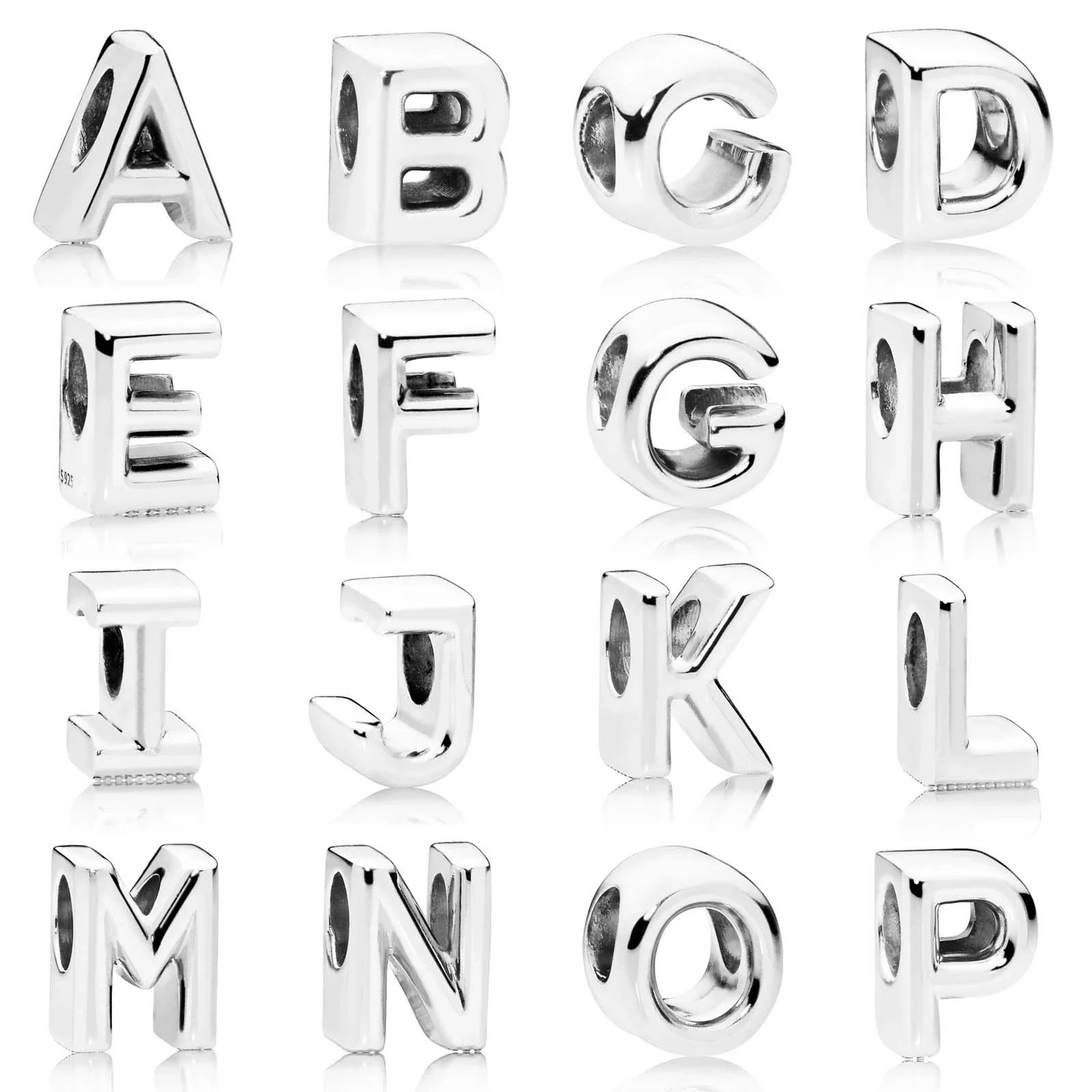 

Original Pandora 26 Alphabet Crystal Beads fit a European 925 Silver Bead Bracelet for a Girlfriend, 925 sterling silver