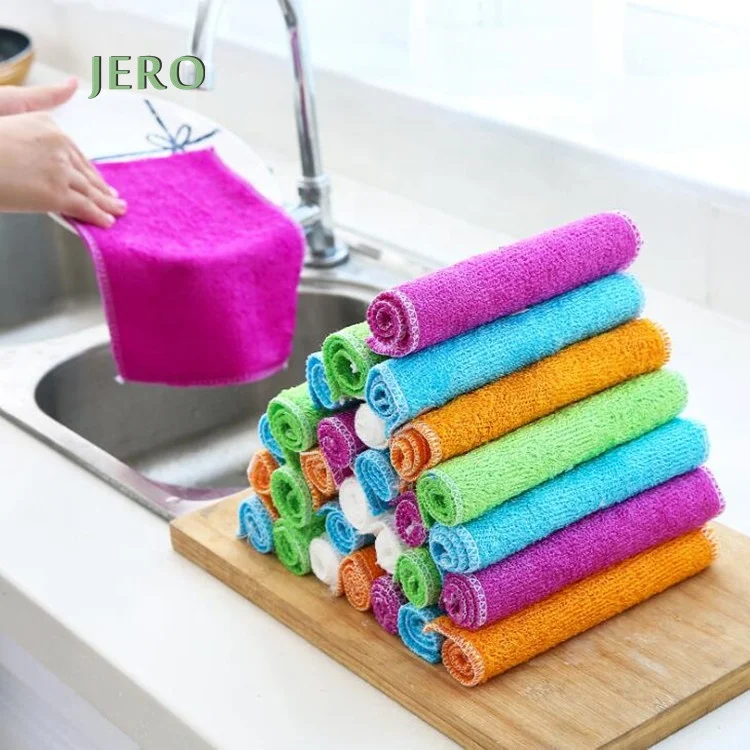 

Wholesale  organic cotton&bamboo cleansing towel bamboo fiber cleaning cloth bamboo cleaning cloth, Mult-color