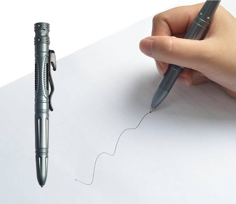 
Low MOQ Amazon best selling multifunction recharge aluminum self defense pen tactical pen with flashlight 