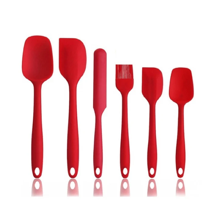 

Wholesale 6PCS Baking Tool Set Non-Stick And Heat-Resistant Silicone Spatula Set, Black/red