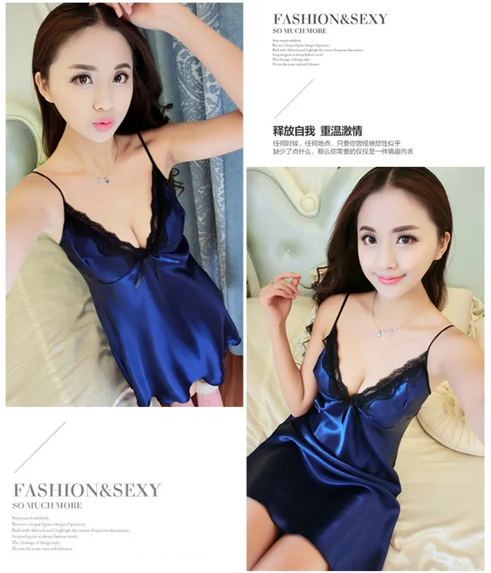 Tongshi Womens V Neck Lace Dress Blue