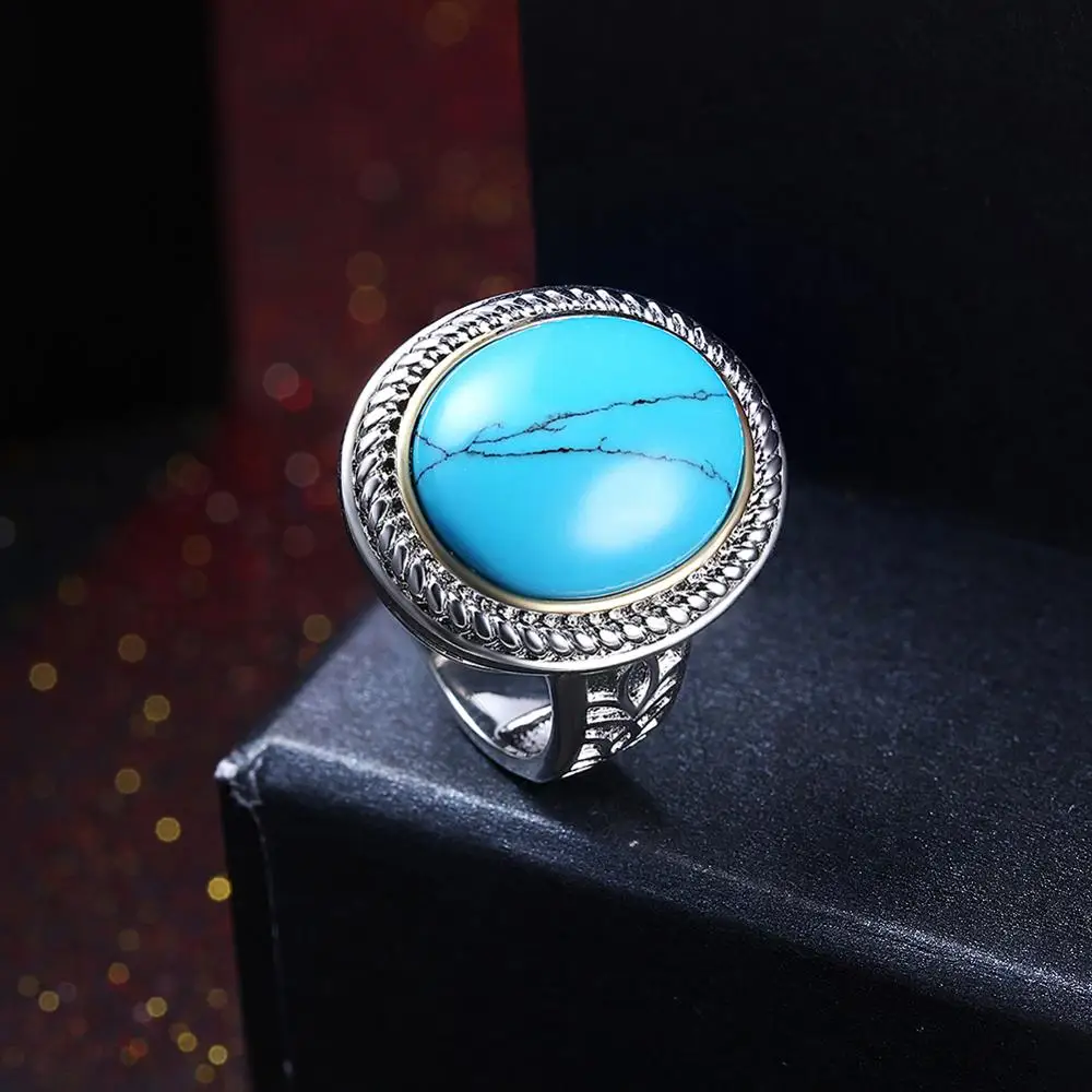 

2020 Hot Selling 925 Sterling Silver Women Men Gemstone Turquoise Rings