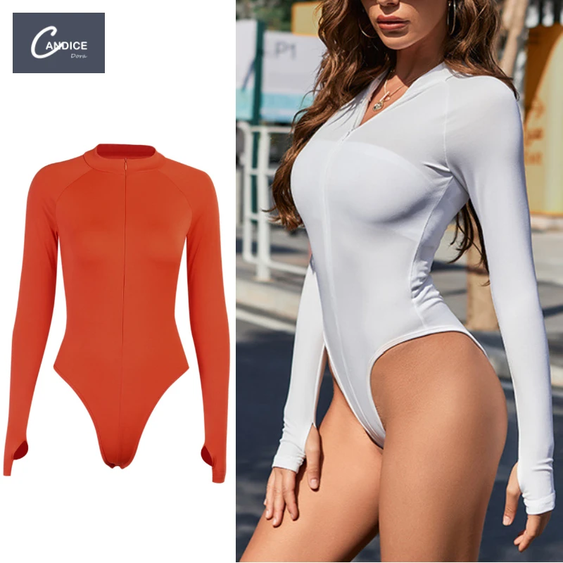 

Candice long sleeve cotton soild color knited zipper ribbed one piece women jumpsuits with button