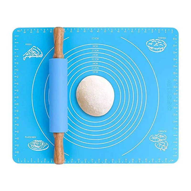 

40*30 cm Silicone Baking Mat Heat Resistant Cooking Plate Table Mats Cake Fondant Dough Rolling Kneading Pad Kitchen Tools M1502, 4 colors