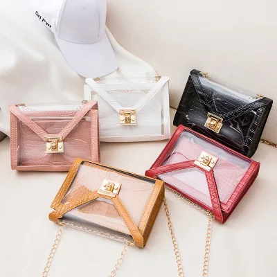 

B-036 Newest popular crossbody handbags custom girls clear crocodile handbag for shoulder messenger women's bags, Picture