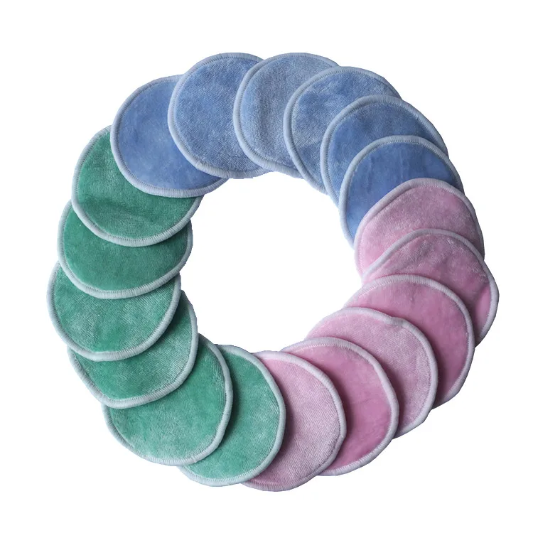 
Amazon hot selling Bamboo cotton cloth facial cleansing rounds pad 