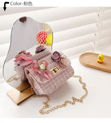 

F40832A Fashion wallet pearl bracelet satchel cute mini kids bag little girl purses and handbags, As picture