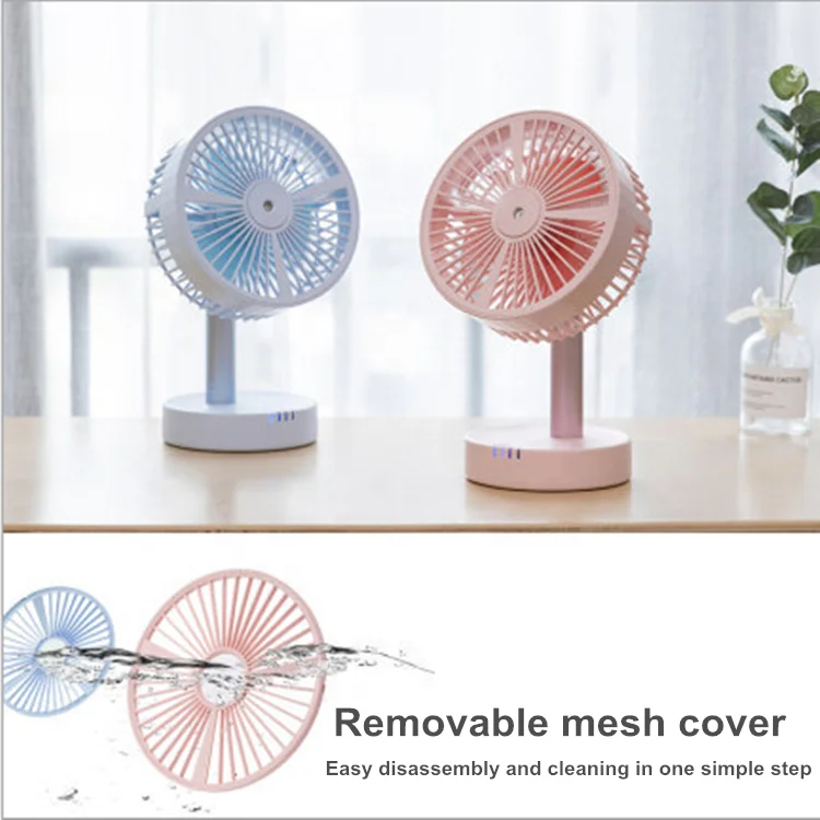 
Factory Direct Sales New Charging Humidifier Small Fan USB Mute Spray Moisturizing Desktop Mini fan 