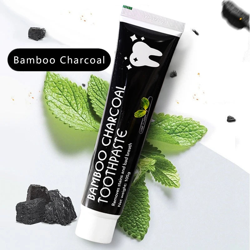 

OS-PT-01 105g 100% organic peppermint tea tree oil activated coconut bamboo charcoal toothpaste, Black paste