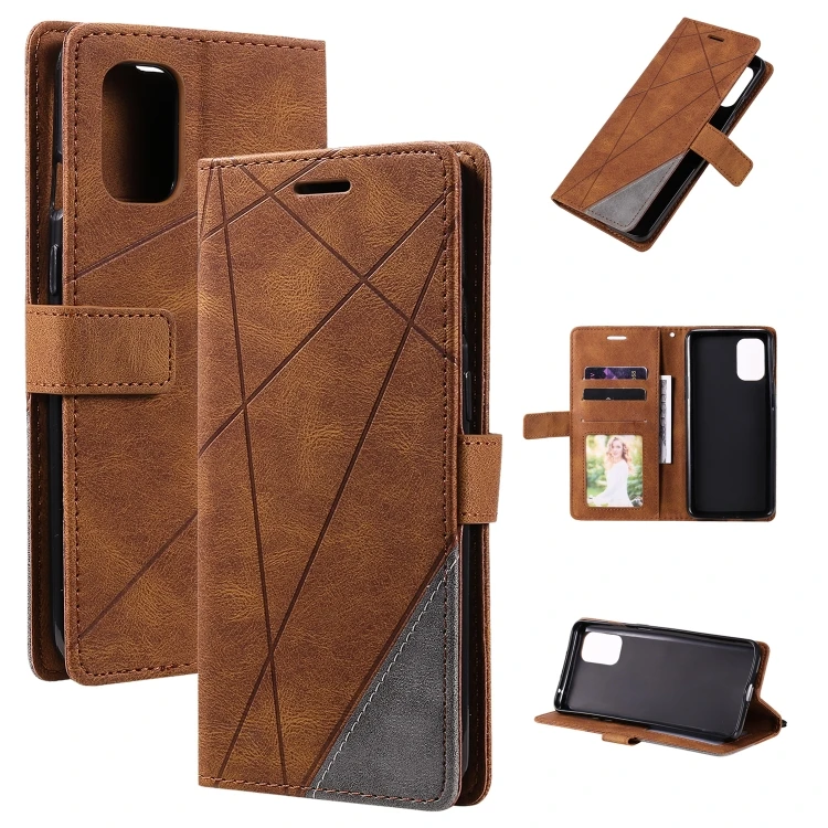 

For OnePlus 8T Skin Feel Splicing Horizontal Flip Leather Case with Holder & Card Slots & Wallet & Photo Frame, Black/blue/green/red/brown