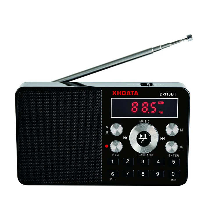 

2020 New High Quality Mini Wireless rechargeable fm radio mp3 Fm Receiver Radio with usb mini Portable radio, Black