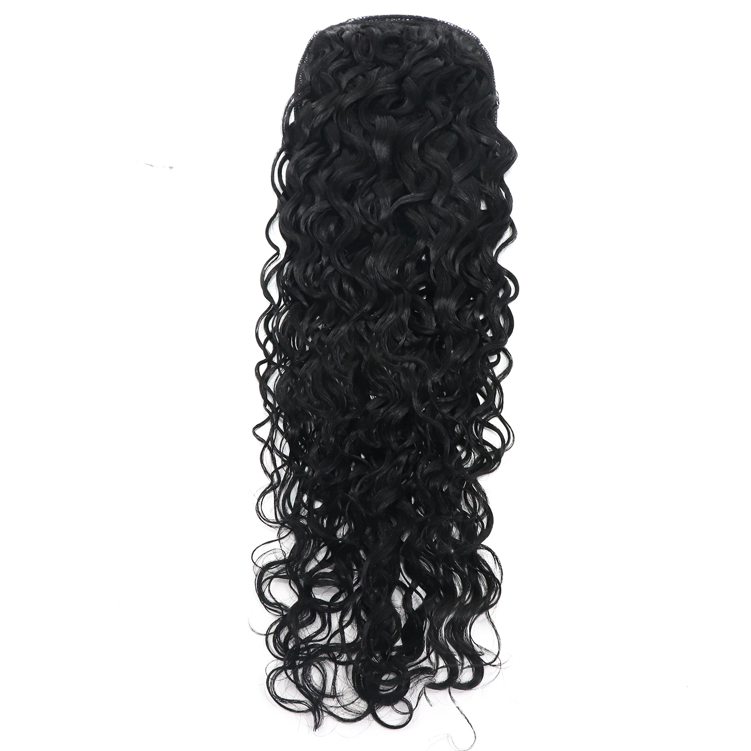 

2022 Hot Unprocessed Virgin Indian Wrap Around Ponytails Water Wave Human Hair Drawstring Ponytail Clip in Hairpiece For Woman, Natural colors