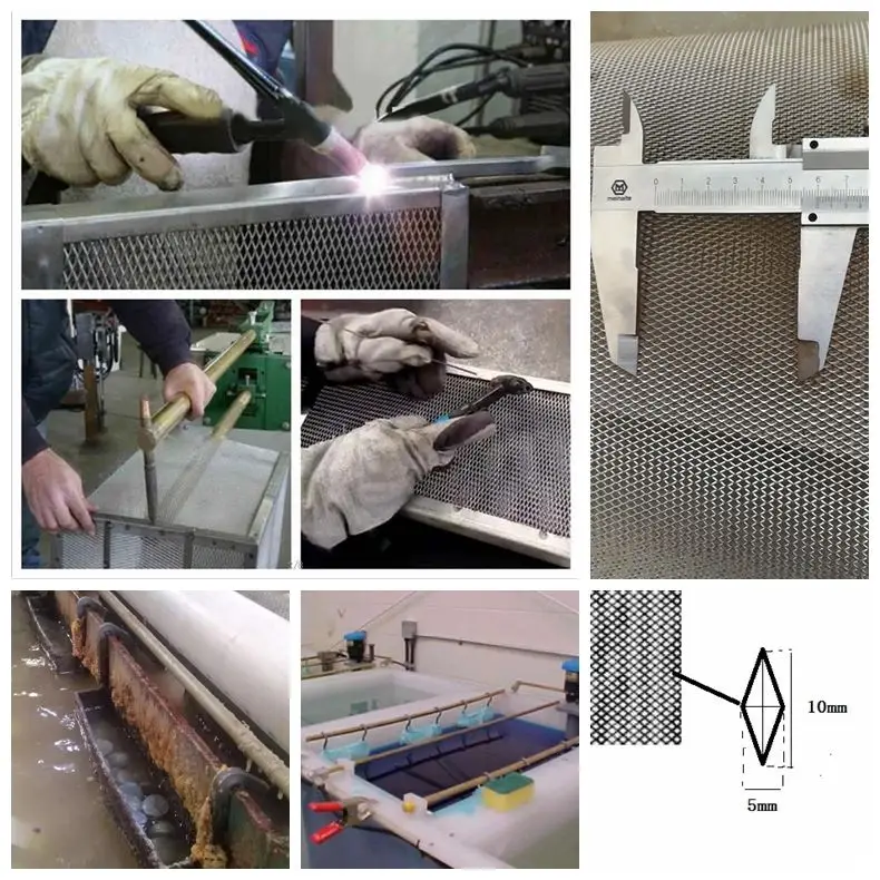 titanium basket mesh to hook with PP anode bags for Electroplating