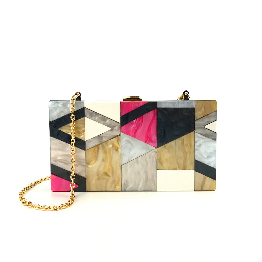 

2020 New Design Acrylic Women Clutch Luxury Evening Party Bag Fashion Colorful Crossbody Bag, Oem