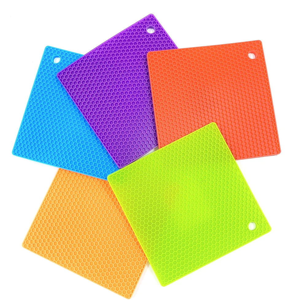 

HYRI Silicone Insulation Oven Mat Heat Resistance Hot Pot Holders Drying Mat Honeycomb Kitchen Silicon Trivet