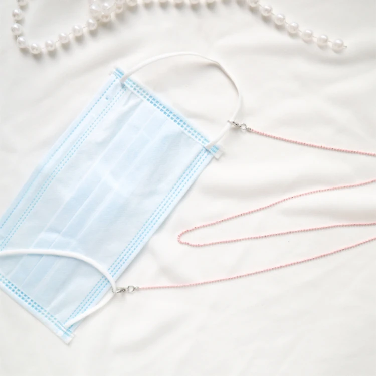 

2021 New Trendy Stainless Eye Glasses Party Rose Gold Silver Plated Cord Beads Face Mask Chain