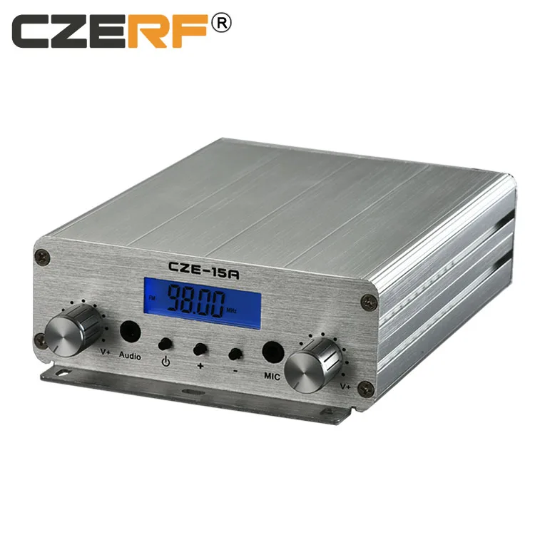 

CZE-15A 2W/15W wireless audio amplifier Portable broadcast FM Transmitter radio station equipment, Silver