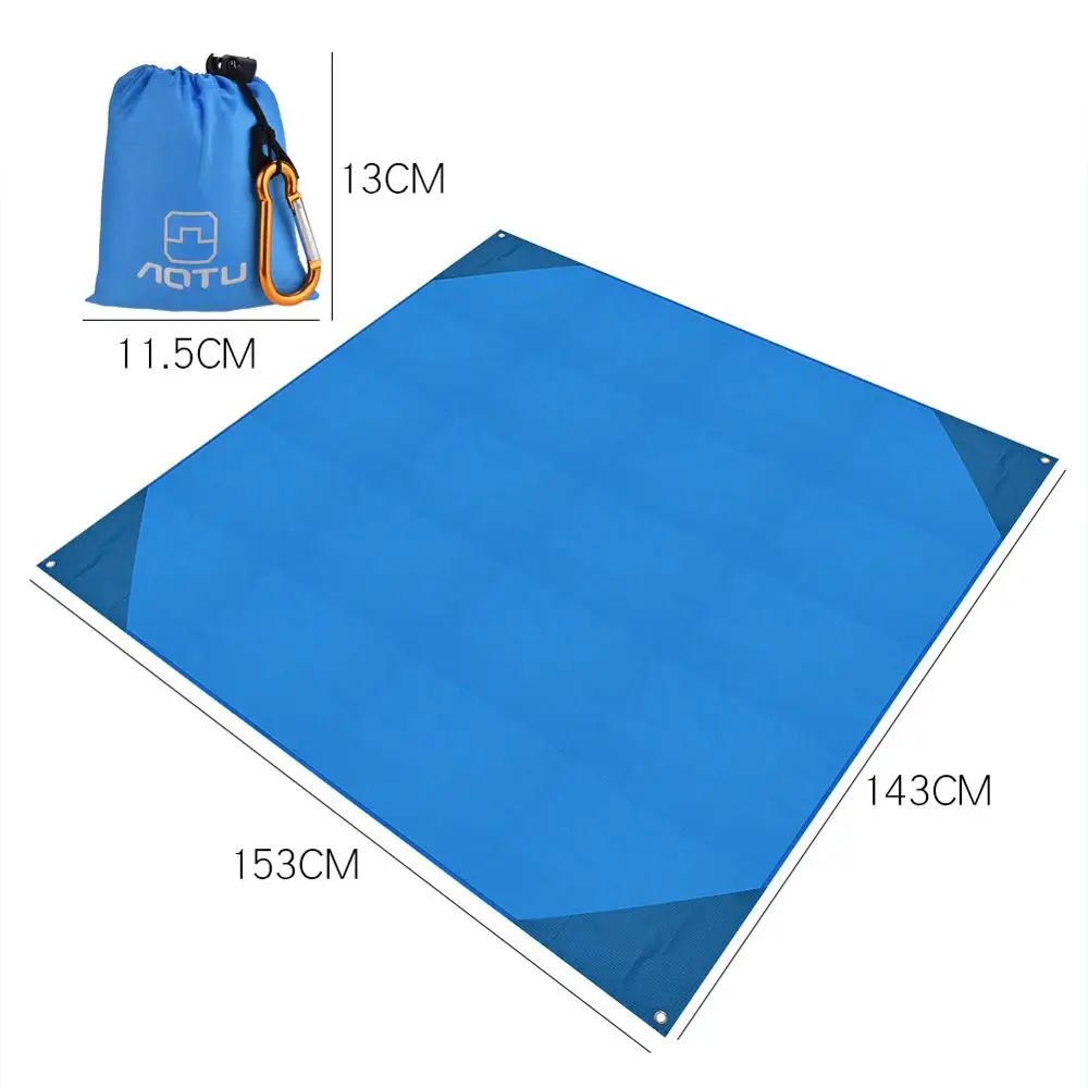 

waterproof camping foldable beach mat, camping outdoor picnic mat, Black, blue
