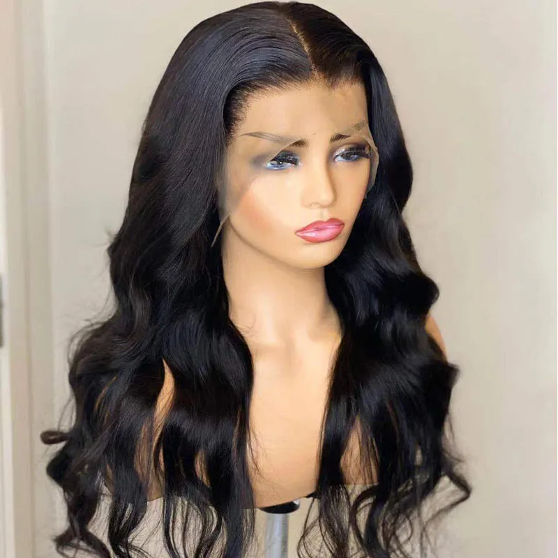 

Ossilee Wholesale 180% Density Pre Plucked Body Wave Raw Indian Hair Unprocessed Lace Front Wig Human Hair for Black Women