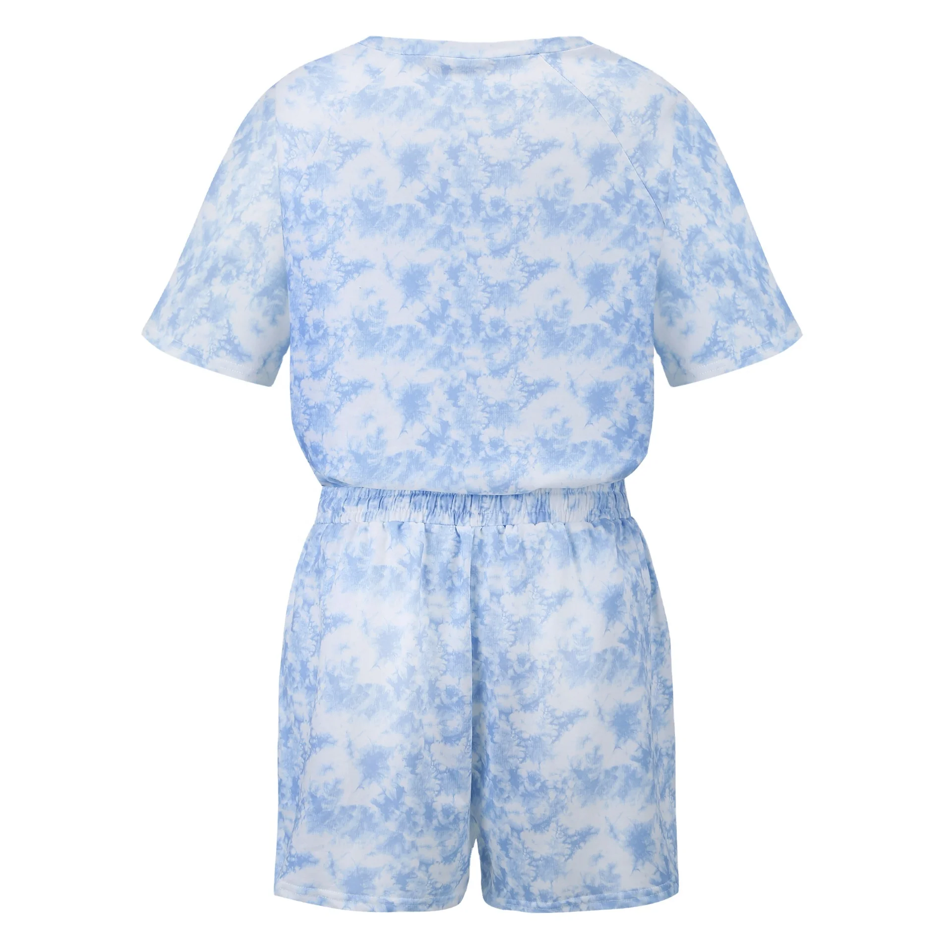 

tie dye 2021 two piece short set women clothing
