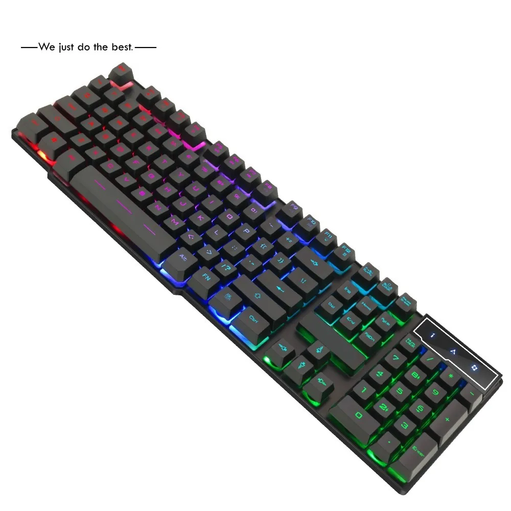 

Cheapest USB Interface 104 Keys Wired Colorful Backlight Mechanical Keyboard Gaming for Computer PC Gamer Laptop