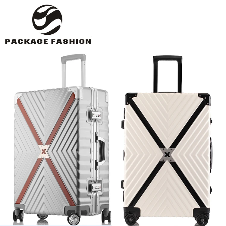 

Custom processing large capacity series 20/24/26/29 inch aluminum frame travel carry-on trolley bags luggage set, Black, white, silver, rose gold