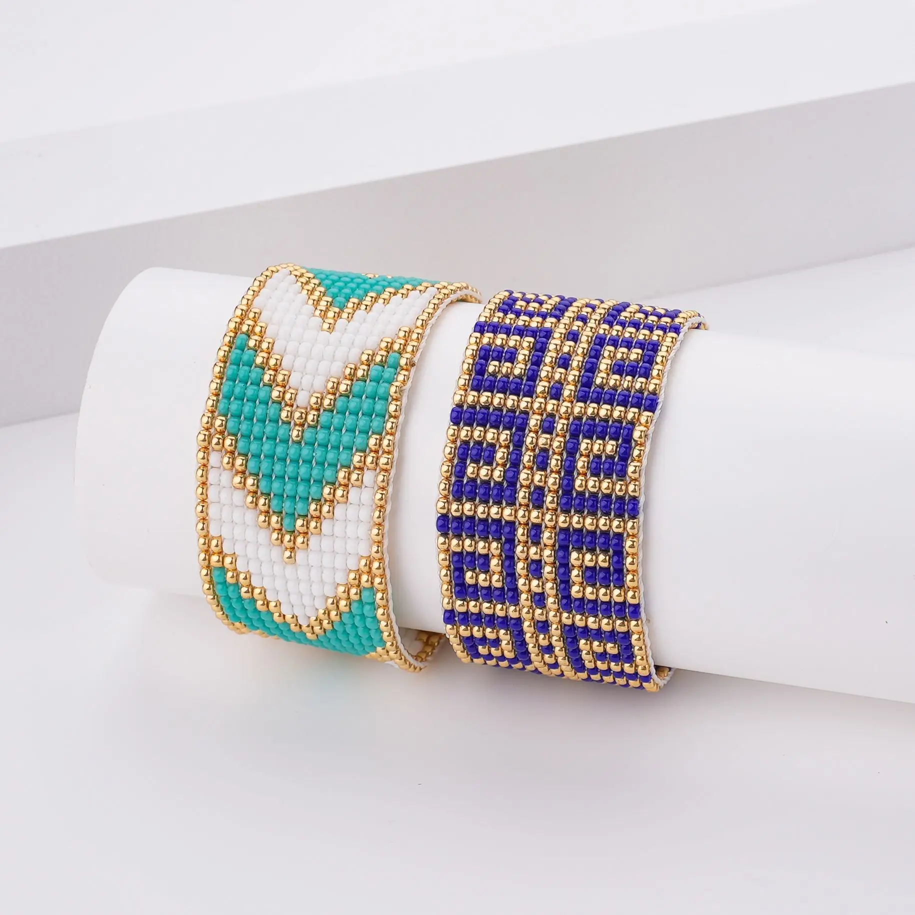 

2023 Newest Handmade Miyuki Beaded Jewelry Trendy Boho Geometric Multicolor Adjustable Bracelet For Women