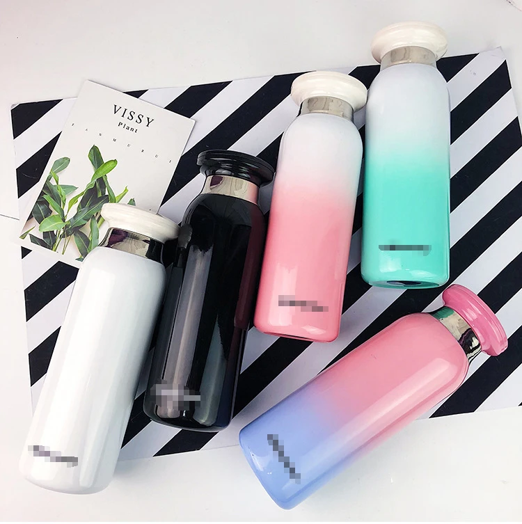 

Creative fashion diamond gradient couple stainless steel thermos flask, 5 colors