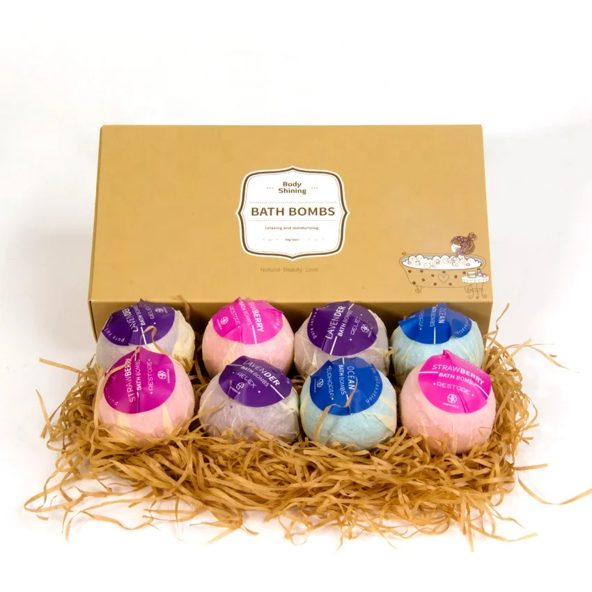 

New Arrivals Natural Ingredients Organic Bath Fizzers Pack of 8 DIY Handmade Bath Bombs Gift Set