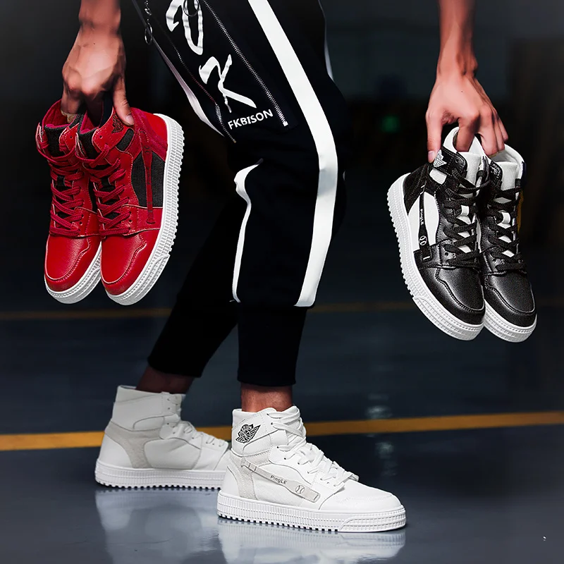 
Men school Casual Skateboarding Shoes High Top Sneakers Sports Mens Outdoor Breathable Walking Shoes Street Boots Chaussure 