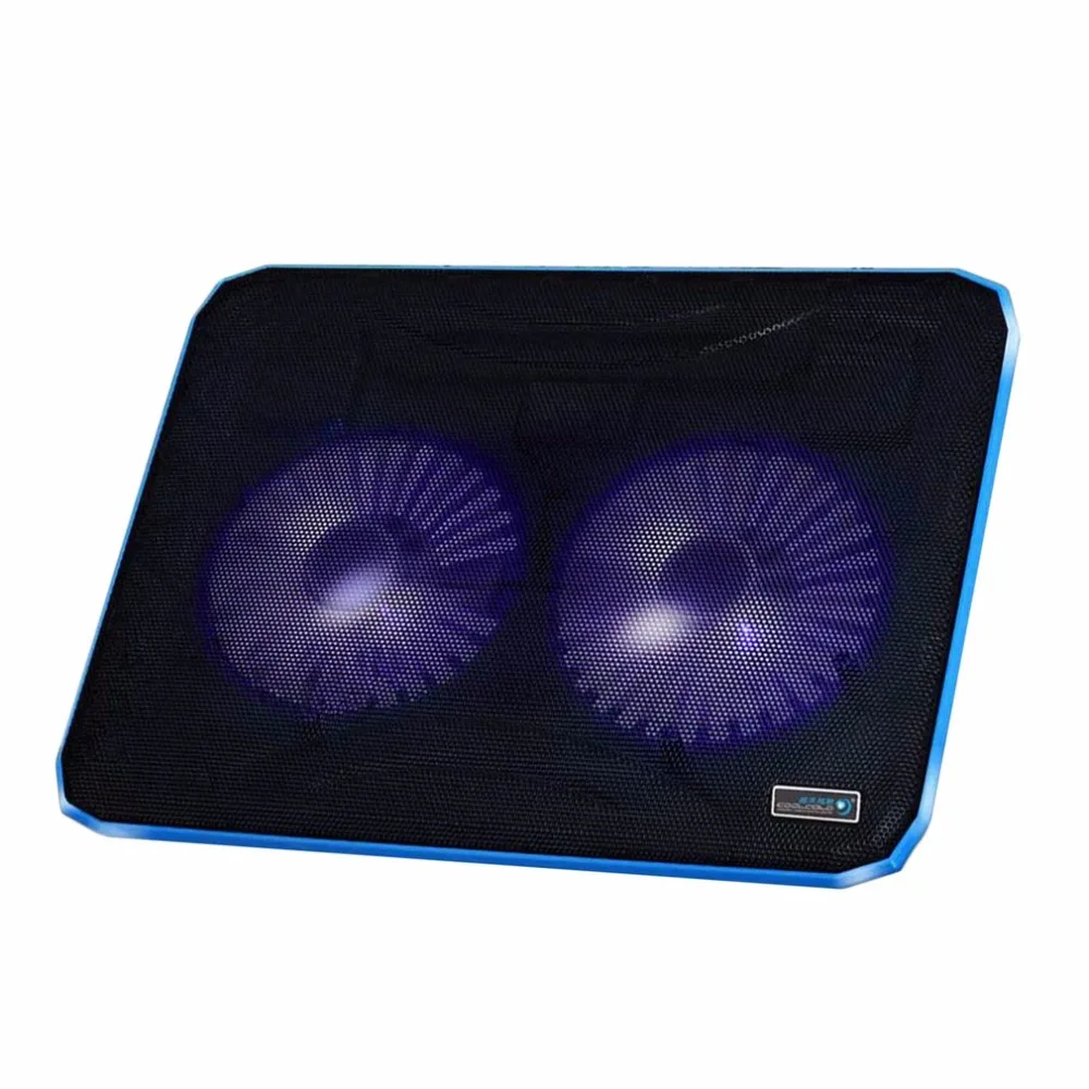 

Notebook Cooler With LED Silent Adjustable Laptop Cooling Pad Stand Dual USB Holder