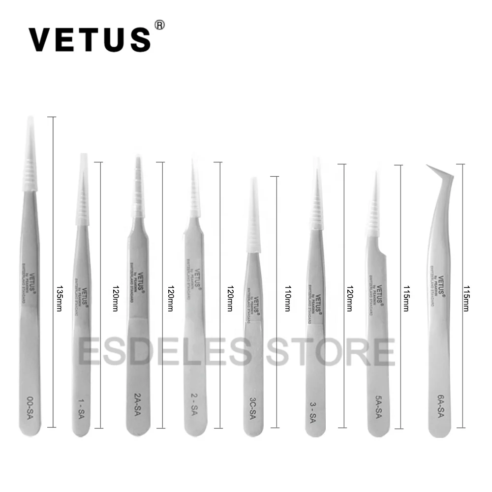 

SA TweezerExtension Tweezers Lash Extension Staight Tweezers Stainless Steel Customize OEM Logo SA series Vetus tweezer, Silvery