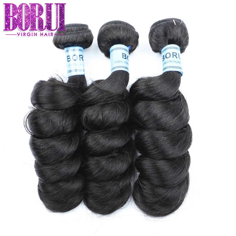 

10A Grade bundles for black woman Human Hair Extension loose wave 1B# double weft cuticle aligned brazilian hair bundles