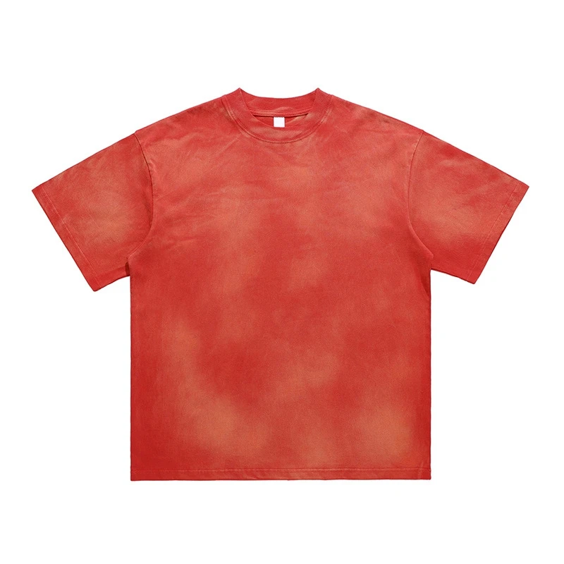 

Hot Sales Custom Blank Washing Paint Block Crew Neck Loose Fit T-shirts Unisex