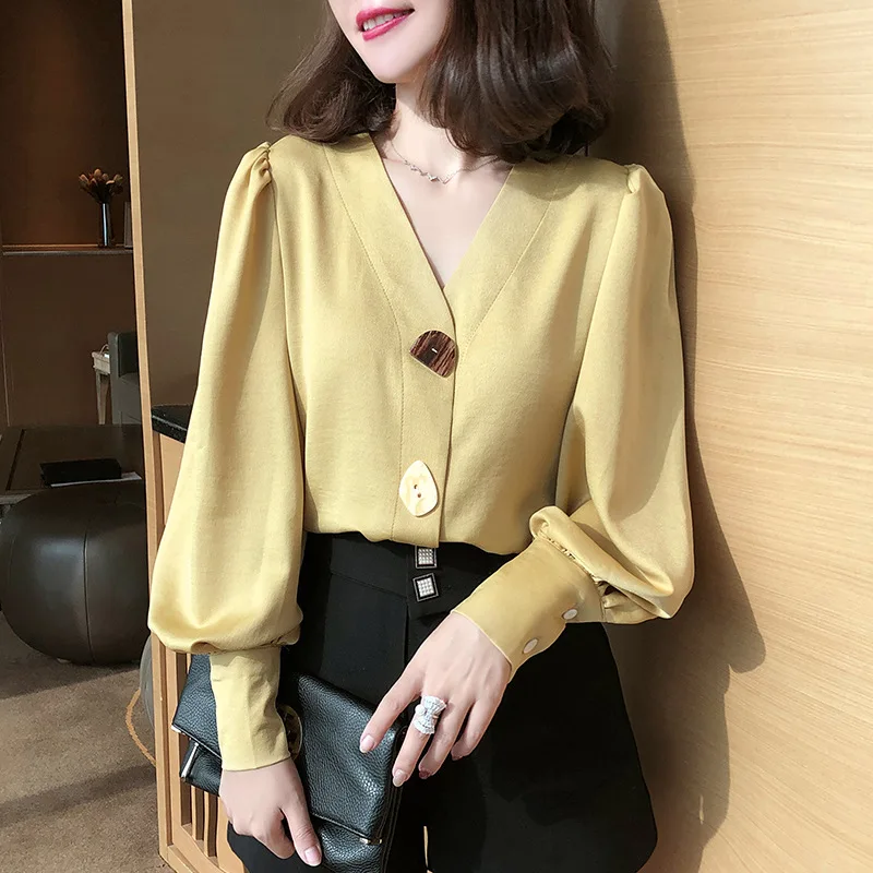 

Spring Women Chiffon Shirt Korean Fashion Long Sleeve White Shirts Streetwear Office Blouse Elegant Lady Tops
