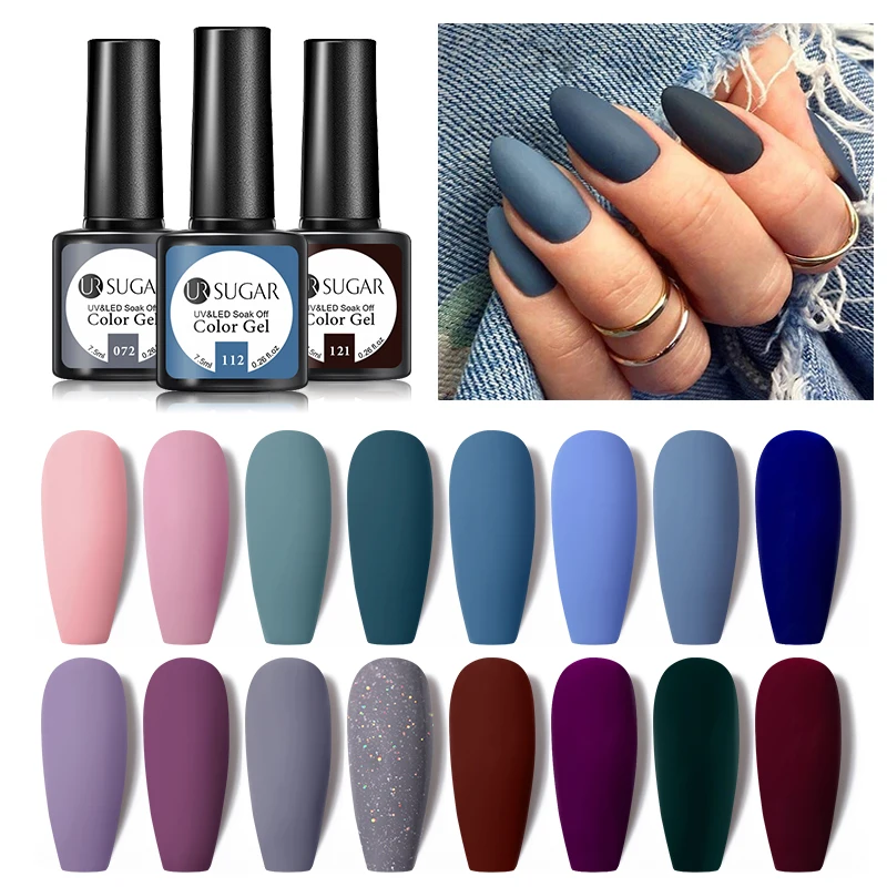 

UR SUGAR 7.5ml OEM Matte Effect 151 Colors Wholesale Soak Off UV Gel Nail Polish for Nail Salon