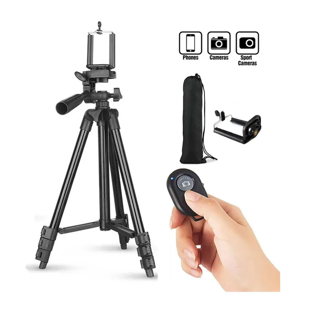 

Lightweight Aluminum Camera Phone tripod, 3120 Tripod for smartphone, Black, silver