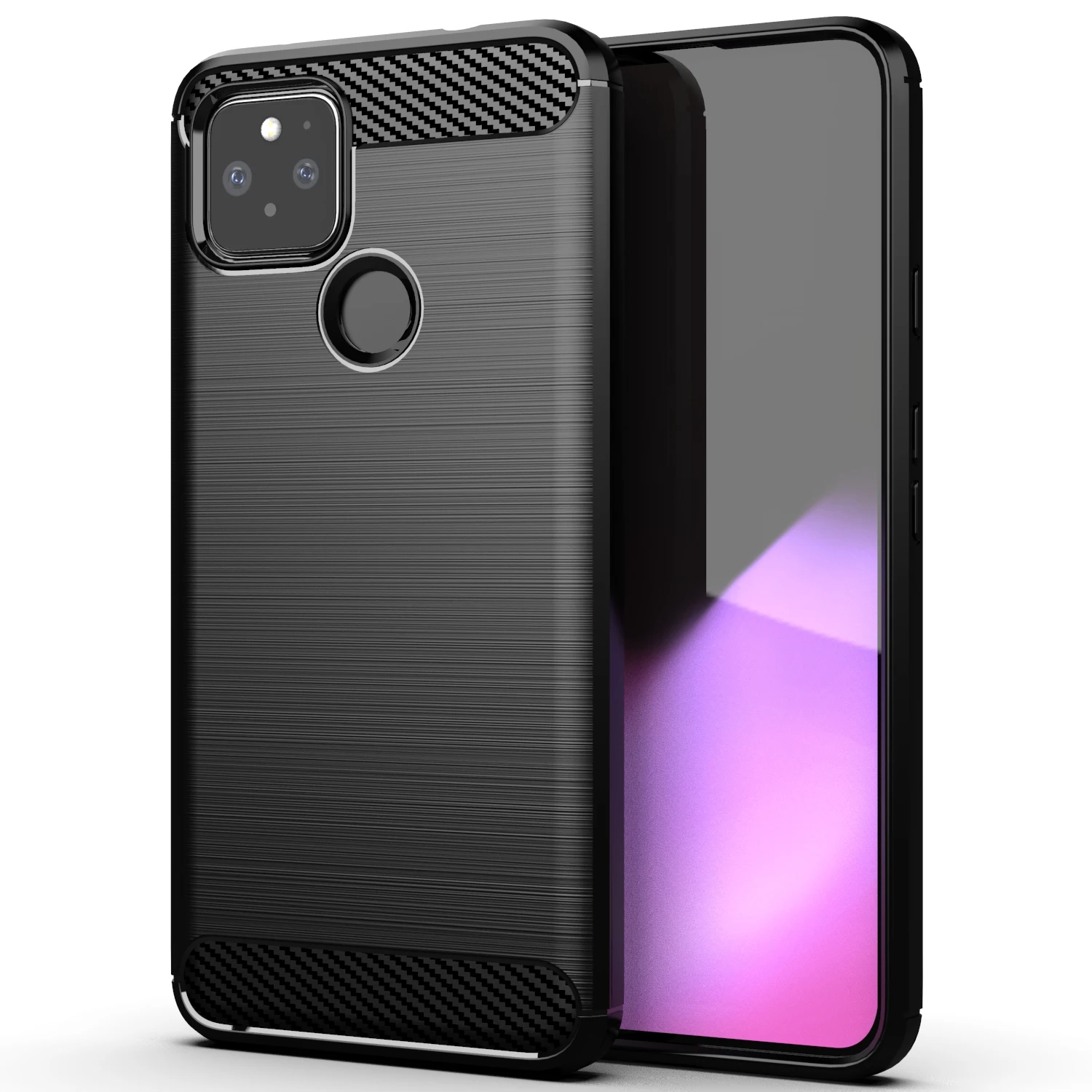 

Hot Sell 2020 Carbon Fiber Shockproof Soft TPU Back Cover Phone Case For Google pixel 4a 5g