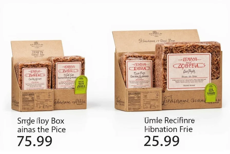 Comparison of Remy's Grahams Cinnamon package sizes showing single box and 2-pack options with price tags