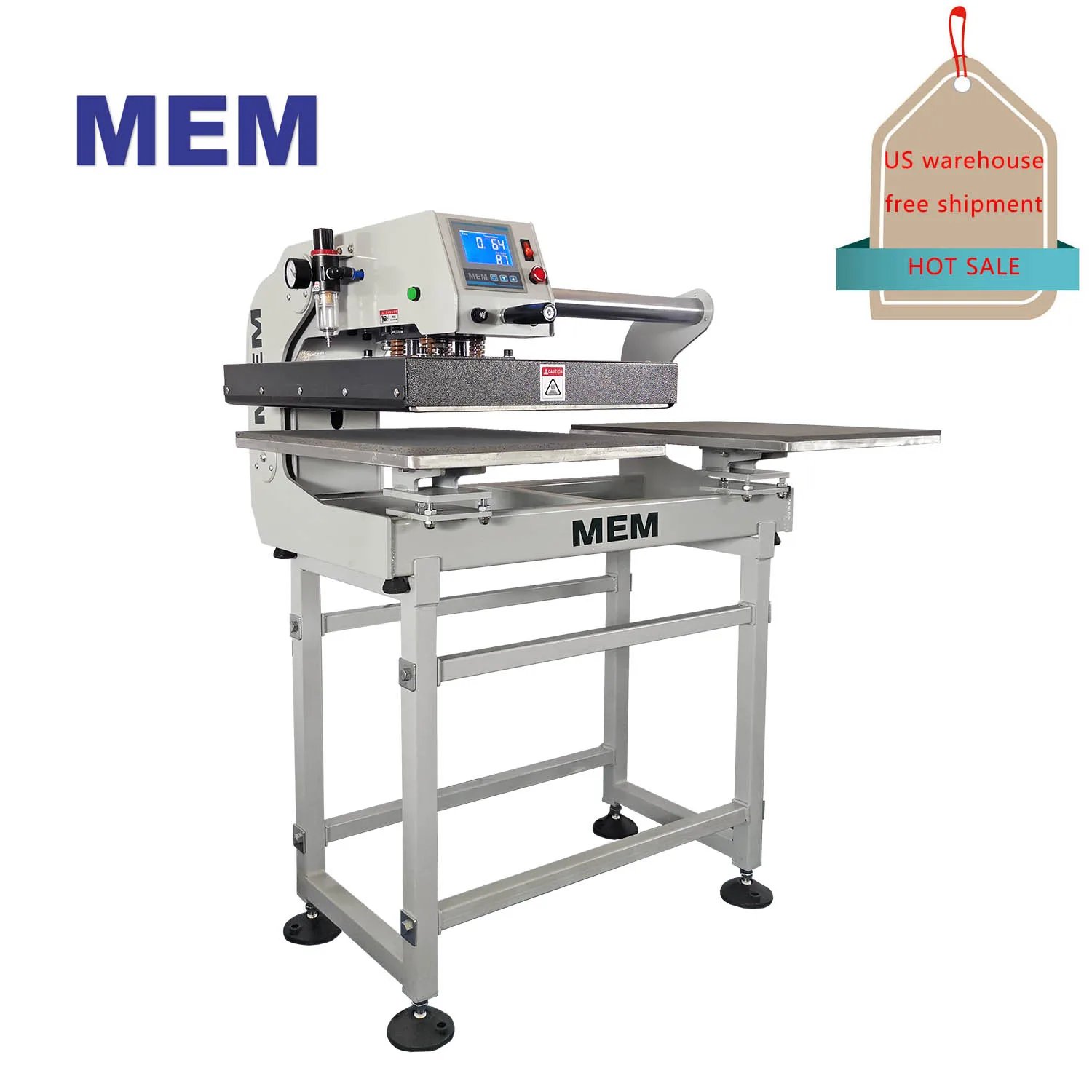 

MEM pneumatic T shirt heat transfer sublimation machine for 40*50 cm 16"*20" double work plate delivery from US warehouse