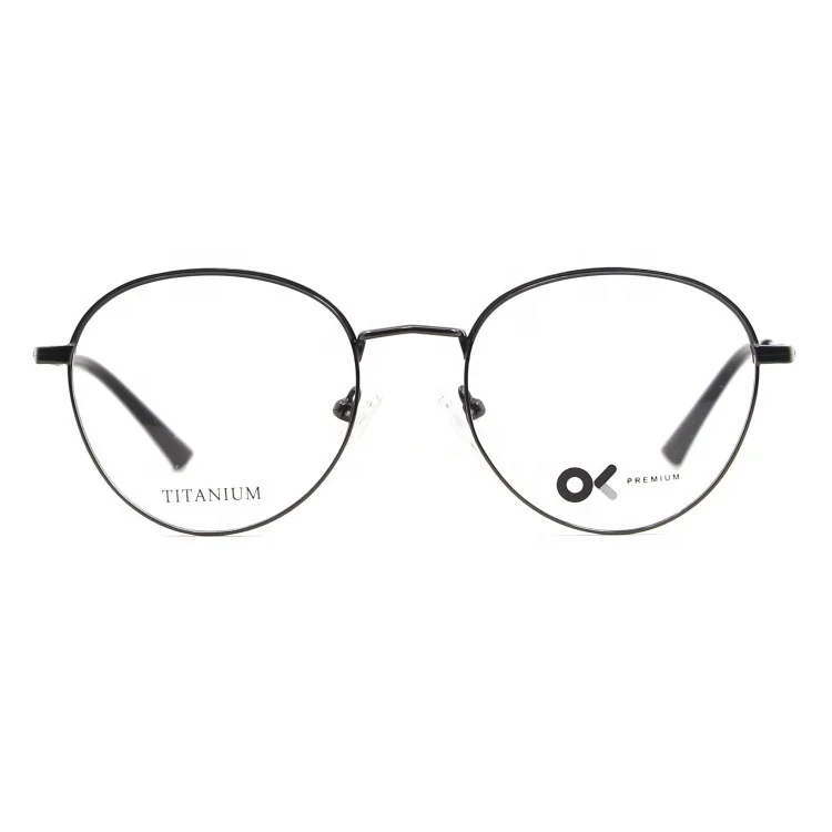 

2021 Ready Goods Italian Designer Fahiosn Round Women Titanium Frame Optical Glasses For Sale