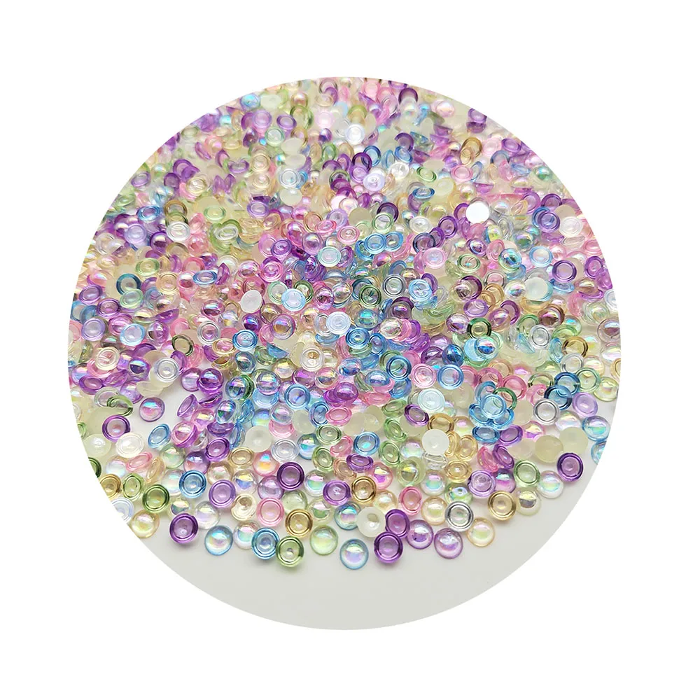 

Half Round Beads AB Transparent Flatback Rhinestones Gems For Garment DIY Nail Art Decoration