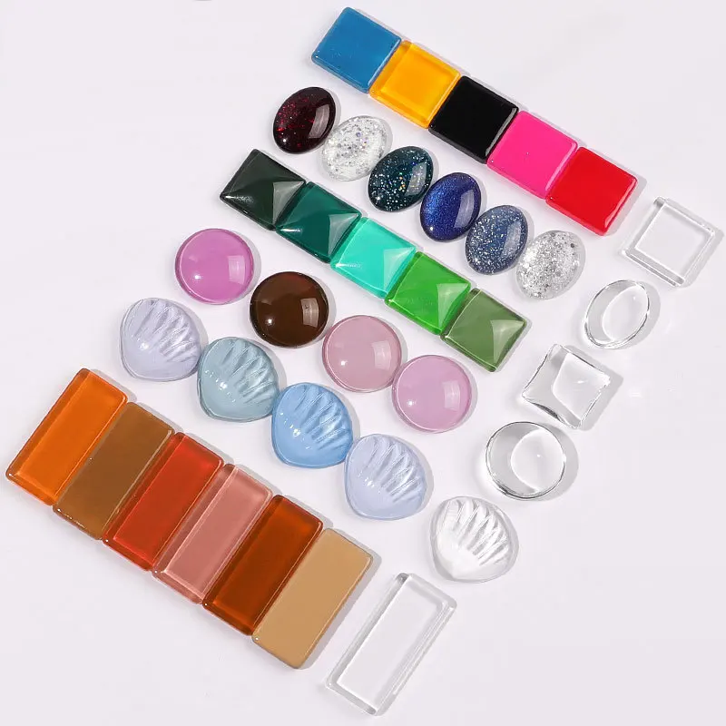 

10Pcs/Set Nail Art Board Display Clear Bar Tips Holder Acrylic Chart Manicure Tools UV Gel Polish Glass Display Japanese Style