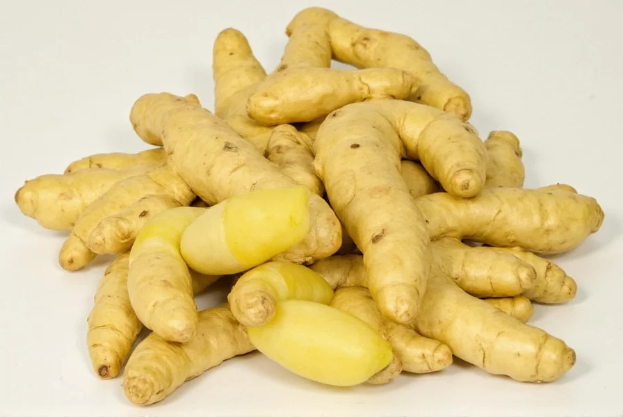Properly stored ginger root in airtight container in refrigerator