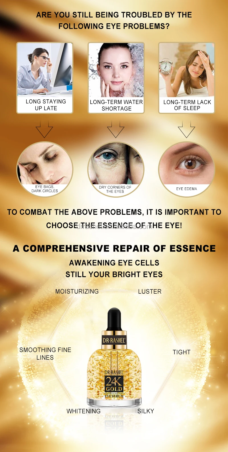 DR.RASHEL 24K GOLD RADINANCE & ANTI-AGING Primer Makeup Primer Eye Serum, View 24K GOLD eye serum, Product Details from Yiwu Rashel Trading Co., Ltd. on Alibaba.com