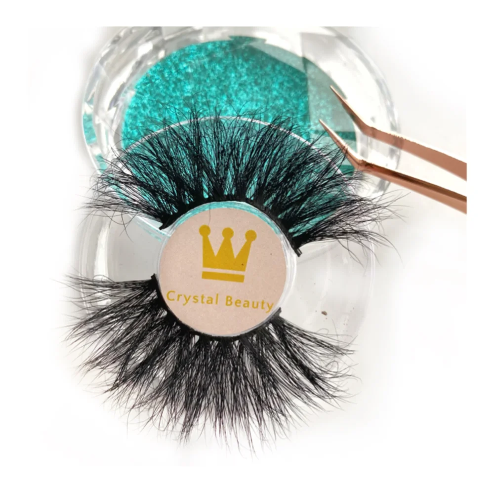 

Private label 5d mink full strip lashes lashes3d wholesale vendor 25mm custom packaging box 3d mink full strip eyelash, Black color