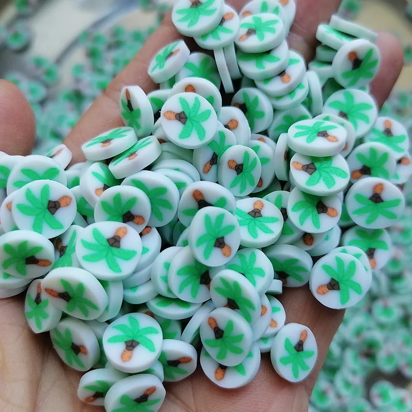 1kg DIY Craft Slime Sprinkles Coconut Palm Tree Polymer Clay Sprinkles Slices